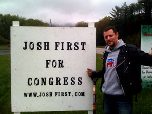 Gabe Installing First for Congress Sign
